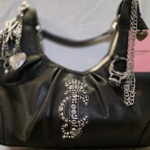 Black Juicy Couture Women's Bag with Silver Accents